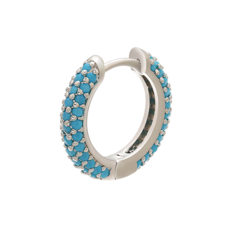 Venta al por mayor Pendientes Latón Colorido Pendientes redondos Mujer Luz Lujo OLY-ES-BJ002